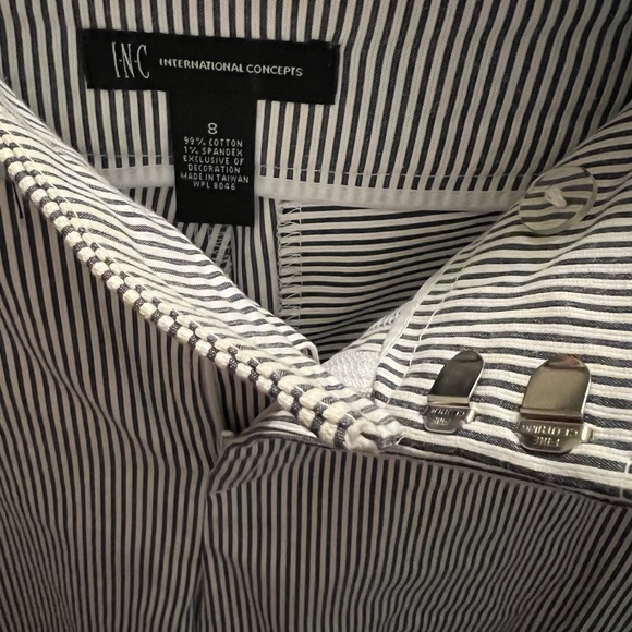 INC International Concepts Women Striped Bermuda Shorts - Picture 4 of 4